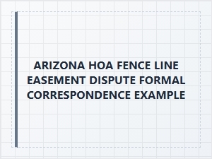 Arizona Hoa Fence Line Easement Dispute Letter Example