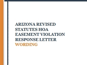 Arizona Hoa Easement Violation Response Letter