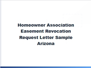 Arizona Hoa Easement Revocation Letter Sample