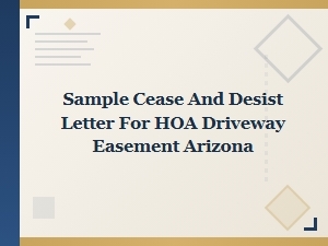 Arizona Hoa Driveway Easement Cease and Desist Letter