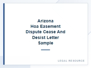 Sample Cease and Desist for Arizona Hoa Easements